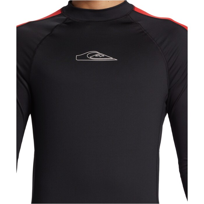 2024 Quiksilver Mens Griff UPF50 Long Sleeve Rash Vest AQYWR03179 - Black